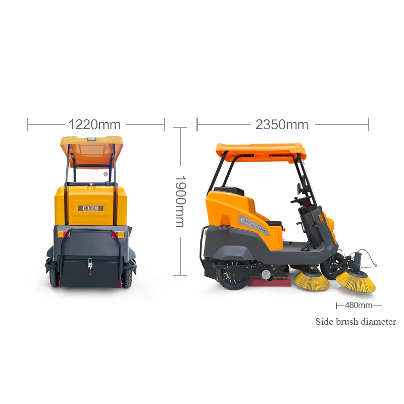 SQS21 Semi-enclosed ride-on floor sweeper